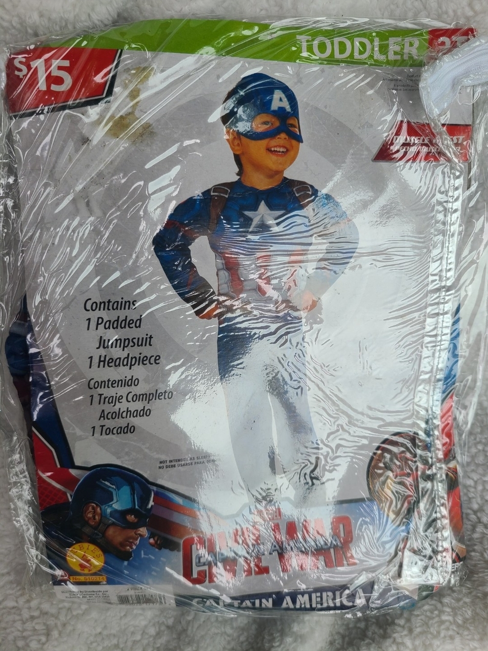 Captain America Toddler Costume - Blue/Red/White Size 2T